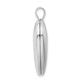 Sterling Silver Rhodium-plated 24mm D/C Cross Ash Holder Heart Locket